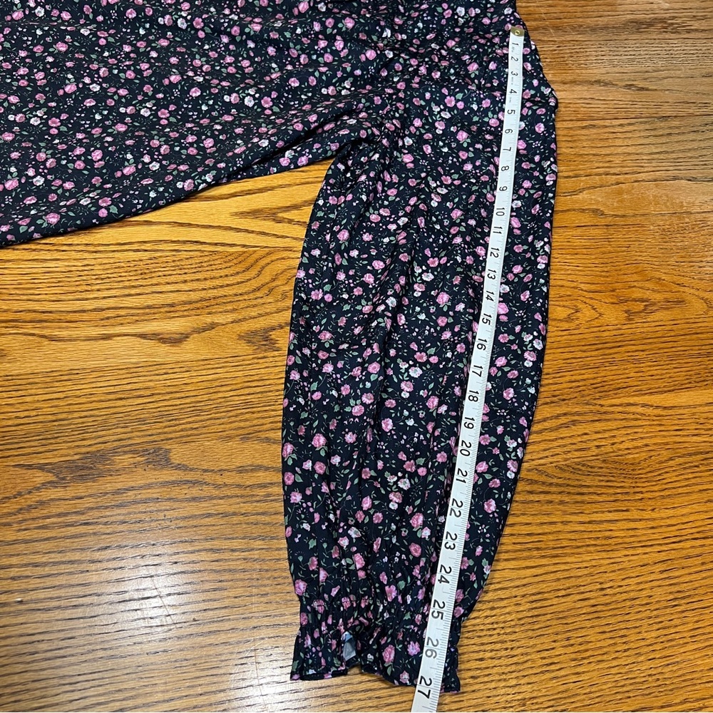 English Factory Black Floral Shift Dress with Pink Flowers - Picture 13 of 16